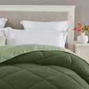 Seward Park Full Queen Size Forest Sage Green Comforter Reversible Lightweight Boys Bedding Cooling Bedspread All Season Fall Blanket
