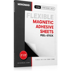 10pk Magnetic Sheets with Adhesive Backing 8x10 inch | Cut to Size Magnet Sheets for Dies, Photos, Stamps, Crafts