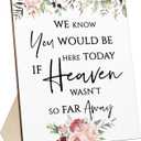 Memorial Table Sign for Wedding, We Know You Would Be Here Today If Heaven Wasn't So Far Away Wedding Sign, Wooden Wedding Decor Loving Memory Sign for Ceremony and Reception(Vivid Style)