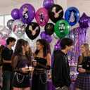 Anime Style Party Balloons 24 Pack 12 Inch Cartoon Character Latex Balloons, 6 Assorted Colors, Cool Girl Theme Birthday Decorations for Teens & Kids
