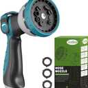 Hose Nozzle, Garden Hose Nozzle with 10 Spray Patterns, Thumb Control On Off Valve, Adjustable and Heavy Duty for Washing Car, Watering Plants, Washing Pets, and Home Use