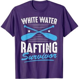 Whitewater Rafting Survivor White Water Rafting T-Shirt Purple M
