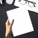 3-Hole Dotted Paper Refills, Letter Size 100Sheets / 200Pages Loose-Leaf Paper, 100gsm, White, 8.5'' x 11''