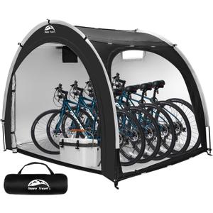 Bike Storage Shed Tent, Outdoor Portable Bicycle Storage Sheds MODEL: XXL for 4 or 5 Bikes-Black