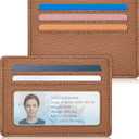 Airkit Small Credit Card Holder for Women, Slim RFID Blocking Wallet, Mini Tiny Thin Pocket Wallet, Gift for Ladies, Brown