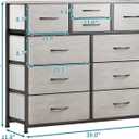 LUMTOK 10-Drawer Dresser, Fabric Storage Dresser Drawers for Bedroom, Hallway, Nursery, Closets, Steel Frame, Wood Top, Easy Pull Handle (Greige), 11.8"D x 39.4"W x 39"H