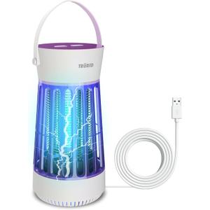Bug Zapper, Indoor and Outdoor UV LED Mosquito Zapper Trap with Fan, Portable Electric Fly Trap with Easy-Empty Tray
