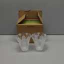 2 Pack Clear Frosted Flower Glass Shade, Bell Shaped Light Fixture Replacement Globe or Cover with 2-1/8-Inch Fitter for Ceiling Fan Light Chandelier Wall Sconce, G0015