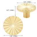 6 Pack Gold Kitchen Cabinet knobs and Pulls - Brushed Gold Zinc Cupboard Drawer Handles for Dresser Drawers (Single hole)
