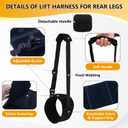 Dog Lift Harness for Rear Legs, Adjustable Dog Support Sling with Soft Padding, Hind Leg & Hip Support for Walking, Stairs & Recovery, Mobility Aid for Senior Dogs (S)
