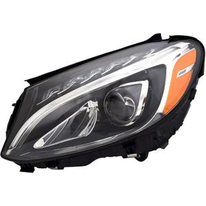Headlight Assembly Replacement for Mercedes Benz C250 C300 C400, C43 C63 C450 /AMG 2015-018, Left/Driver Side LED Headlamp with Bulbs