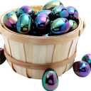 JOYIN 2.3'' Easter Eggs, 24 Pcs Plastic Eggs Metal Color for Filling Specific Treats, Colorful Easter Theme Party Favor, Classroom Prize Supplies