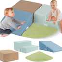 Large 4 Pcs Climbing Toys for Toddlers 1-3 Inside, Oderless & Skin-Friendly Toddler Climbing Toys Indoor, Foam Climbing Blocks for Toddlers with Velcro to Keep Them Together-Ideal Gift