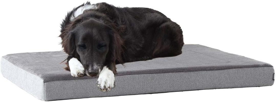 BARK, THE MODERN MATTRESS BED, COOLING GEL MEMORY FOAM DOG BED, 29in x 18in x 3in | 73.5cm x 46cm x 7.5cm, GREY