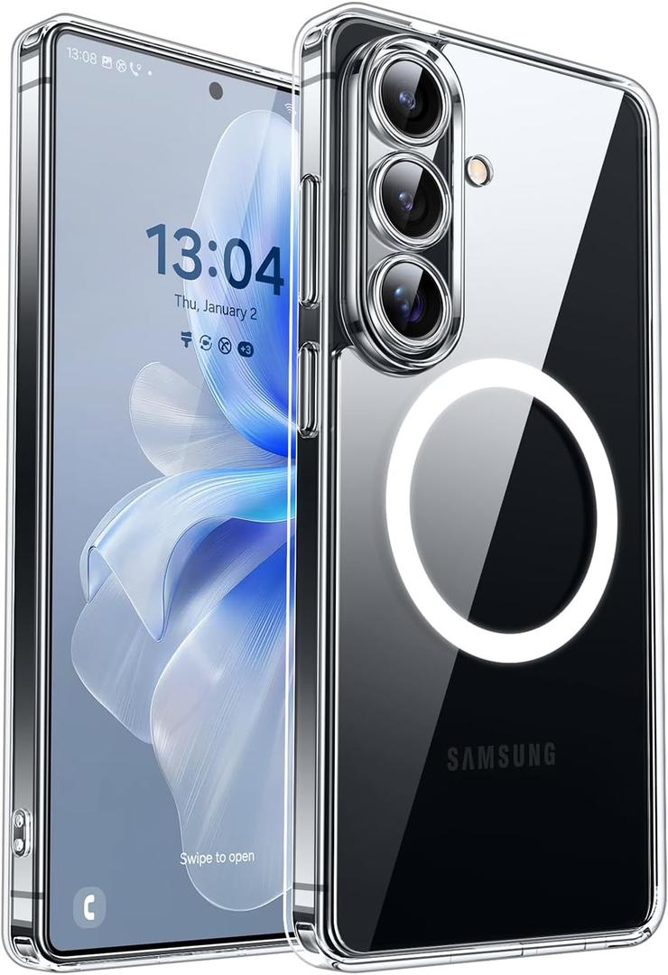 CANSHN Designed for Samsung Galaxy S26 Case (6.3 inch), Upgraded [Full Camera Protection] [Compatible with Magsafe] Shockproof Protective Phone Cover, Clear