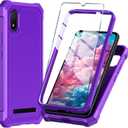 for Cloud Mobile Stratus C8 Phone Case with Tempered Glass Screen Protector,Slim Soft Silicone Full-Body Protective Cover (Cloud Mobile Stratus C8,Purple)