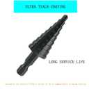 3-Piece HSS Cobalt Step Drill Bit Set, 1/8" to 7/8" Sizes, 4-Flute Design for Metal, Aluminum, Wood, Plastic, Features 1/4" Hex Shank,for 19 SAE Size Holes in Steel Aluminum Wood Plastic