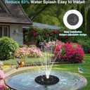Solar Water Fountain for Bird Bath, 2026 Upgraded Solar Powered Fountain Pump with 6 Nozzle for Outdoor Garden, Pond, Pool, Birdbath