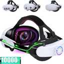 Upgraded Comfort Head Strap Compatible with Meta Quest 3S/Quest 2/Quest 3 Head Strap, Adjustable Elite Strap 10000mAh Rechargeable Battery Compatible with Meta Quest 3S/3/2