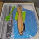 Pizza Stone 5 PCS Set, 15 x 12" Large Rectangle Pizza Stone Set for Oven and Grill with Metal Pizza Peels & Cutter Rocker, 0.6'' Thickened Stone Pizza Pan, Baking Stone for Pizza, Bread