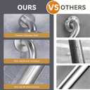 AmazerBath Shower Grab Bars for Seniors Anti Slip, Bath Safety Grab Bar for Needy, Stainless Steel Bathroom Safety Grab Bars, Thickened Bar Bigger Base Holds 500LBS, 16" L x 1.25" D, Brushed Nickel