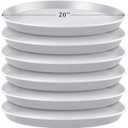 Eccliy 6 Pack Plastic Plant Saucer Heavy Duty Planter Saucers Large Plant Pot Saucers Plastic Water Trays for Indoors and Outdoors Flower Plant Plant Drip (White,20 Inch)