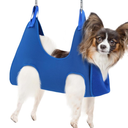 Dog Grooming Hammock Harness for Dogs & Cats with Pet Nail Clipper Trimmer - Cat Hanger Sling for Trimming Clipping Nails- Dog Hammock Restraint Bag for Small Dog, Blue XS