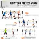 VEVOR Badminton Net, Height Adjustable Volleyball Net, Wide Foldable Pickleball Net, Portable Easy Setup Tennis Net Set with Poles, Stand and Carry Bag, for Kids Backyard Game Indoor Outdoor Use