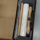 Koville White Marble Rolling Pin With Wooden Handles & Wood Cradle, 18 Inch Polished Marble Rolling Pins For Making Pizza Dough, Dough Roller For Pie Crust, Cookie, Pasta, Ergonomic Handles (Namib Fantasy White)