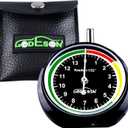 GODESON Tire Tread Depth Gauge,Dial Type Tire Depth Gauge in 32nds,Color-Coded and Easy Reading Tread Depth Gauge Professional for Motorcycle, Car,Truck and Bus,Black Paint Casing