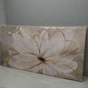 Kureful Flower Pictures Wall Decor Oil Painting 24x48 Inches Abstract Artwork for Bedroom Living Room Home Office Wall Decorations, Gold