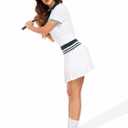 IBL LiveShine Golf Skorts for Women, Pleated Tennis Skirts Inner Shorts with Pocket Ringer Waist Casual Activewear (White, M)