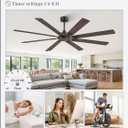 72 Inch Ceiling Fans No Light with Remote, Modern Ceiling Fan Without Light, Dual Finish 8 Blades, Reversible DC Motor, 6 Speed, Large Ceiling Fan for Indoor or Covered Outdoor, Oil Bronze