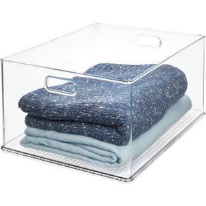 iDesign Recycled Plastic Stackable Storage Bin with Handles - Clear