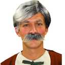 Rubies Polyester Gepetto Wig and Moustache Kit, Grey for Themed Parties and Halloween (One Size)
