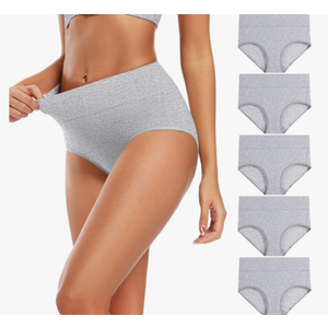 Molasus Women's Cotton Underwear High Waisted Full Coverage Ladies Panties (Regular & Plus Size) XL