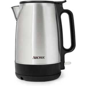 AROMA 1.7-Liter Electric Kettle with Rapid Boil and Auto-Shut-Off in Stainless Steel (AWK-1401SB)