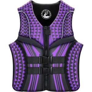 Poesidon Life Vest Life Jacket for Adult Legendary Geometric Print Ideal for Any Water Sports Unisex for Kayaking, Paddling, SUP, Fishing and More, Purple XL
