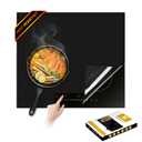 Extra Large Induction Cooktop Protector Cover Mat (Magnetic) | 300°C (572°F) Heat-Resistant | Power Boost Compatible | Range Covers for Electric Stove (Pure Black, 20.4x30.7 In)