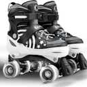 SULIFEEL Rainbow Unicorn 4 Size Adjustable Light up Roller Skates for Girls Boys for Kids
 (Large - Youth)