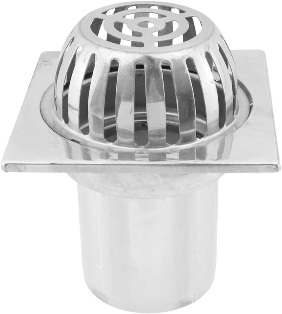 LC LICTOP Roof Floor Drain Cover, Non-Blocking Stainless Steel Dome Strainer for Outdoor Balcony, Garden, Basement & Gutter Drainage, with 3.5 Inch Pipe & 6 Inch Flange Length