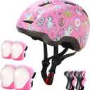 Kids Bike Helmet for Ages 3-8, Toddler Helmet for Boys Girls with Unicorn Print, Adjustable Lightweight Helmet for Cycling Scooter Skateboard