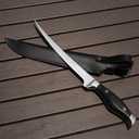 TRUSCEND Boning Knife with Protective Sheath, Razor Sharp Stainless Steel Chef Knives for Boning Filleting Trimming Skinning, Kitchen Cutlery with Ergonomic Anti-slip Handle (A-Black-7")