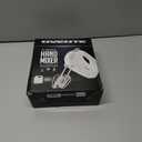 OVENTE 5-Speed Electric Hand Mixer with Stainless Steel Mixing Whisk, Snap-On Storage Case, Portable & Lightweight 150W Motor, Compact Handheld Mixer for Baking, Blending or Cooking, White HM151W