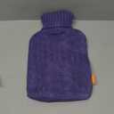 samply Hot Water Bottle with Knitted Cover, 2L Hot Water Bag for Hot and Cold Compress, Hand Feet Warmer, Ideal for Menstrual Cramps, Neck and Shoulder Pain Relief, Purple