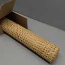 24" Width Natural Cane Webbing 5Feet, Rattan Webbing Roll for Caning Projects, Woven Open Mesh Cane for Furniture, Chair, Cabinet, Ceiling, Bed