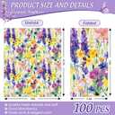 100Pcs Floral Guest Napkin Spring Summer Disposable Paper Napkin Watercolor Flower Decorative Dinner Hand Towels for Home Kitchen Bathroom Party Supplies Table Decor