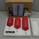 LUSHARBOR Flameless Candles with Remote, Battery Operated Candles Real Wax LED Fake Pillar Candles with Timer Flickering Flame for Wedding Home Party, Set of 3 Red