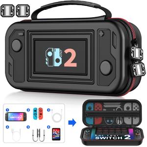 2 x Spican Switch 2 Case Compatible with Nintendo Switch 2 (2025) and Switch/OLED, Switch Travel Carrying Case Hard Shell Protective Cases