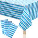 4 x 3pcs Oktoberfest Blue White German Tablecloths, Bavarian Vinyl Rectangle Plastic Checkered Tablecover 54 x 108in, Beers Festival Party Accessories for Oktoberfest Decorations Camping Picnic